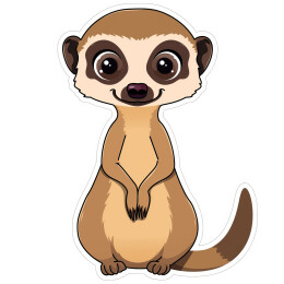 可爱的卡通狐獴插画