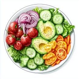 清爽蔬菜水果沙拉