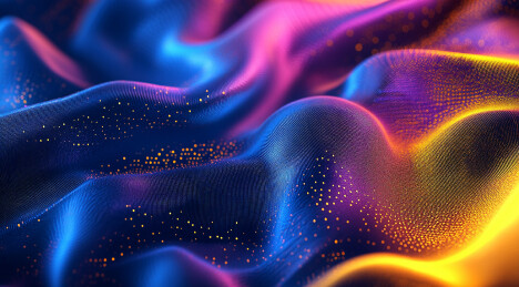 蓝紫色抽象波纹海报 