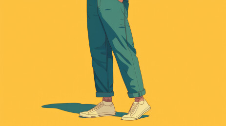 牛仔裤服装卡通插画