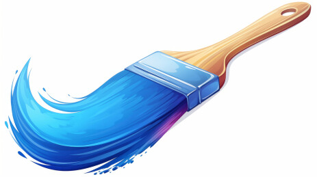 颜料笔刷卡通插画