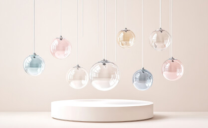 悬挂在天花板上的照明设备的低角度视图