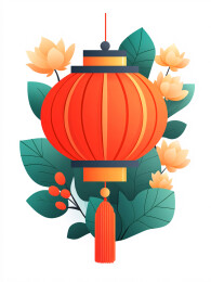中国风的新年节日红灯笼概念插图