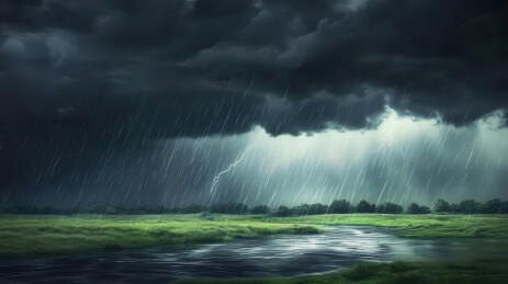 乌云密布的暴风雨天气