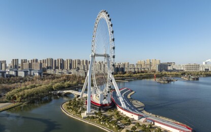 唐山之光摩天轮景区航拍