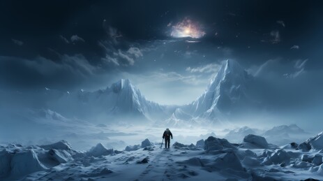 数码科技冰雪户外风景海报网页PPT背景