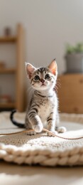 阳光角落里的可爱小猫
