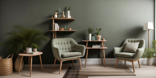 现代风格绿色客厅