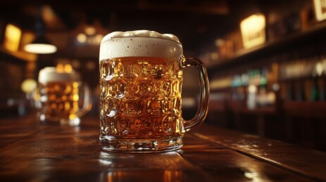 啤酒馆节日啤酒杯干杯聚会庆祝场景背景