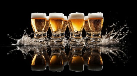 啤酒馆节日啤酒杯干杯聚会庆祝场景背景