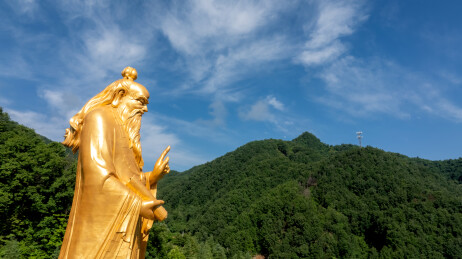 洛阳老君山景区老子雕像航拍