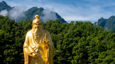 洛阳老君山景区老子雕像航拍