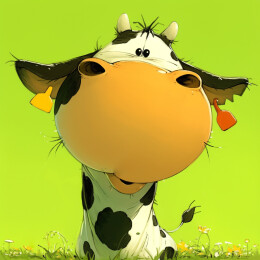 一只可爱的卡通奶牛
