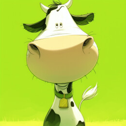 一只可爱的卡通奶牛