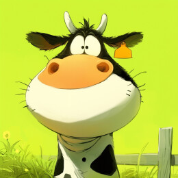 一只可爱的卡通奶牛