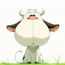 一只可爱的卡通奶牛