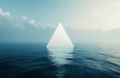 湖面上的小雕像