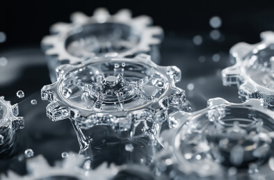 黑色背景上的机器零件特写