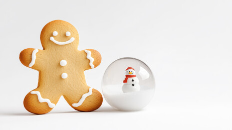 圣诞姜饼人与雪人