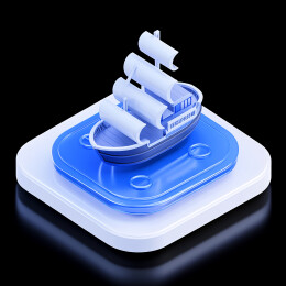 轮船3D图标