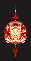 春节对联插画文创设计模版