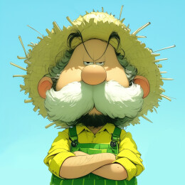 一个戴着帽子的大胡子老头