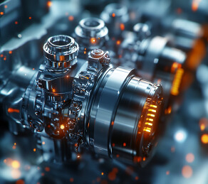 一幅高科技生成引擎的特写