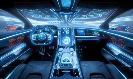 数字科技无人驾驶汽车人工智能座舱