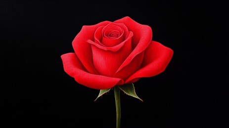 黑底红玫瑰特写