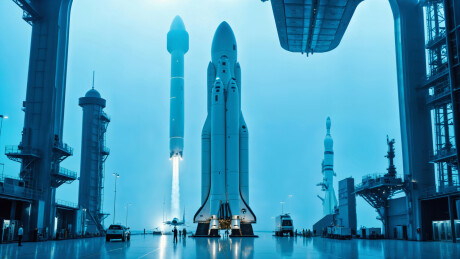 未来城市航天器发射主题