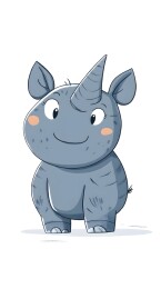 可爱的卡通小犀牛