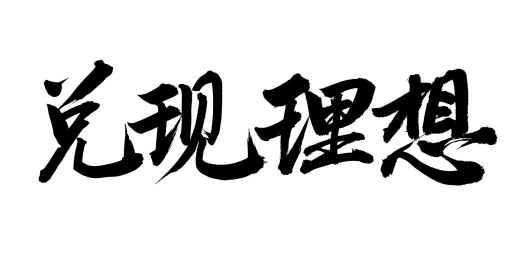 手书手写汉字书法字体 兑现理想