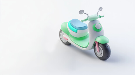 清新小巧的复古电动车