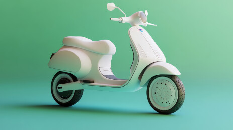 复古白色踏板摩托车