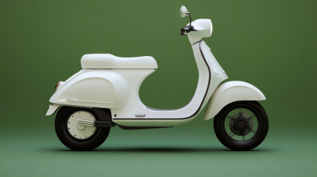 复古白色踏板摩托车