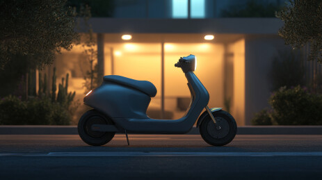 夜幕下的电动滑板车