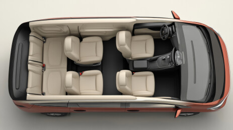 七座商务车内饰鸟瞰图