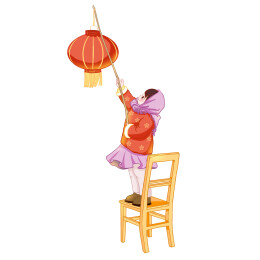 挂灯笼的孩子