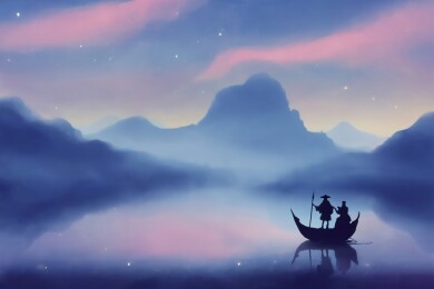 星夜泛舟主题