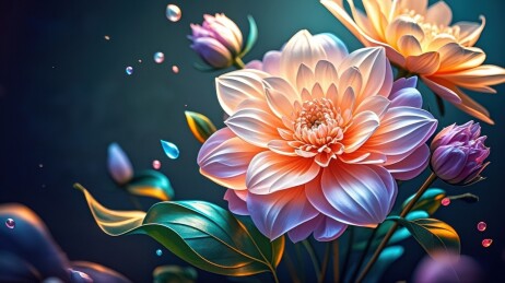 梦幻般的花朵盛开