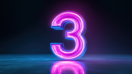 霓虹灯数字3