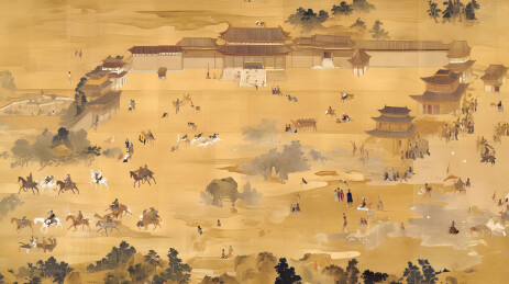 古代宫廷狩猎图卷细致描绘