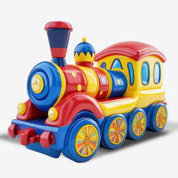 卡通机械蒸汽火车