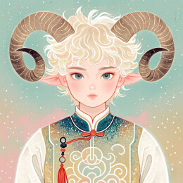 十二星座国风炫彩卡通风格