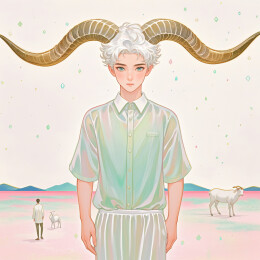 十二星座国风炫彩卡通风格