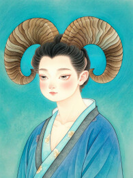 十二星座国风水墨风格