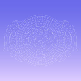 西汉龙凤涡纹玉璧矢量插画