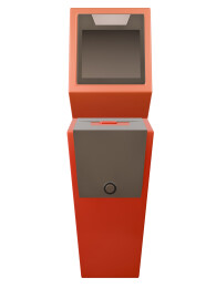 一台自助购票机春节过年春运3d立体元素