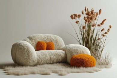 时尚室内装修沙发羊毛毡毛绒3D卡通立体画