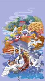 黄州东坡赤壁秋色浓苏东坡乘船顺流而下